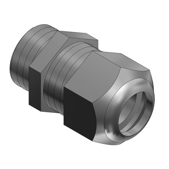 Cable Gland with ISO/Metric Threads, ISO Thread Size 20mm, Cord Range 0.236 Inch/6mm to 0.473 Inch/12mm, Thread Length 0.590 Inch/15mm, IP68 Rating, Halogen Free, Nylon, Gray