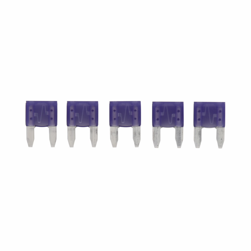 Eaton Bussmann series ATM blade fuse, Color code violet, 32 Vdc, 3A, 1 kAIC, Non Indicating, Blade fuse, Blade end, Colored plastic housing, zinc fuse element