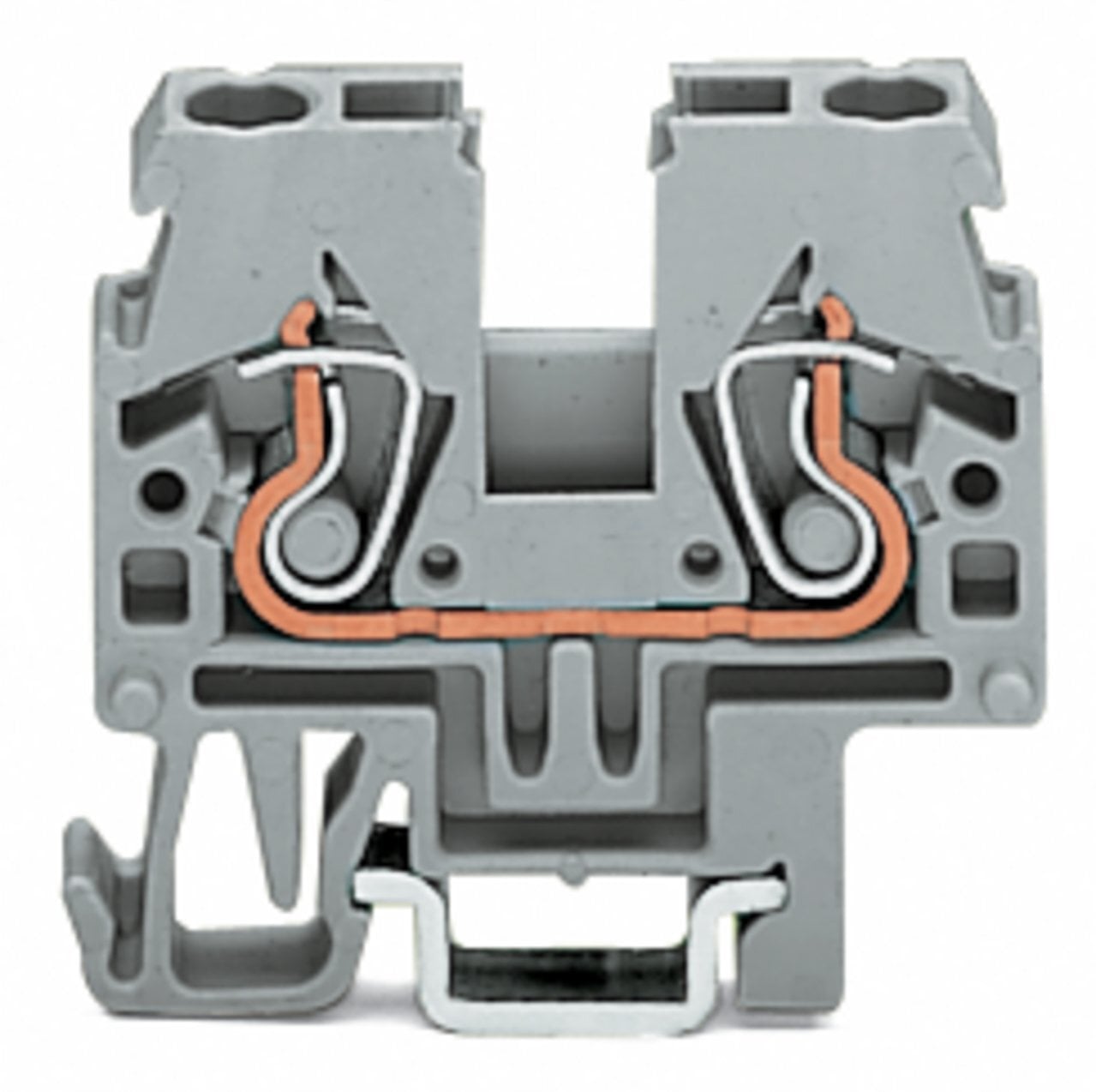 2-conductor through terminal block; 2.5 mm; side and center marking; for DIN-15 rail; CAGE CLAMP; 2,50 mm; gray