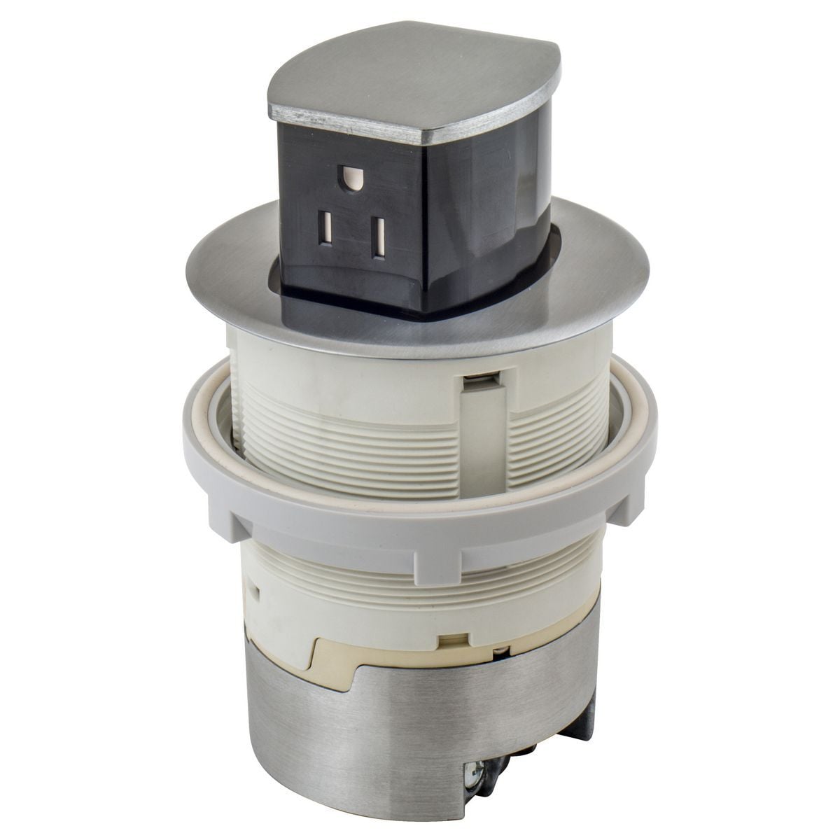 15A Kitchen Counter Receptacle, Surface Mount, Aluminum