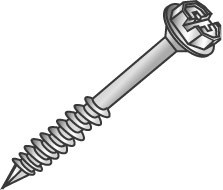 1/4 x 1-3/4" Concrete Screws, Hex Washer Head, Slotted, Blue,Jar