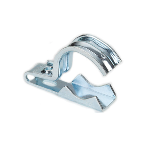 One piece clamp back and strap combination, 1 hole, Steel, 1-1/4" - 1-1/2" Trade Size.