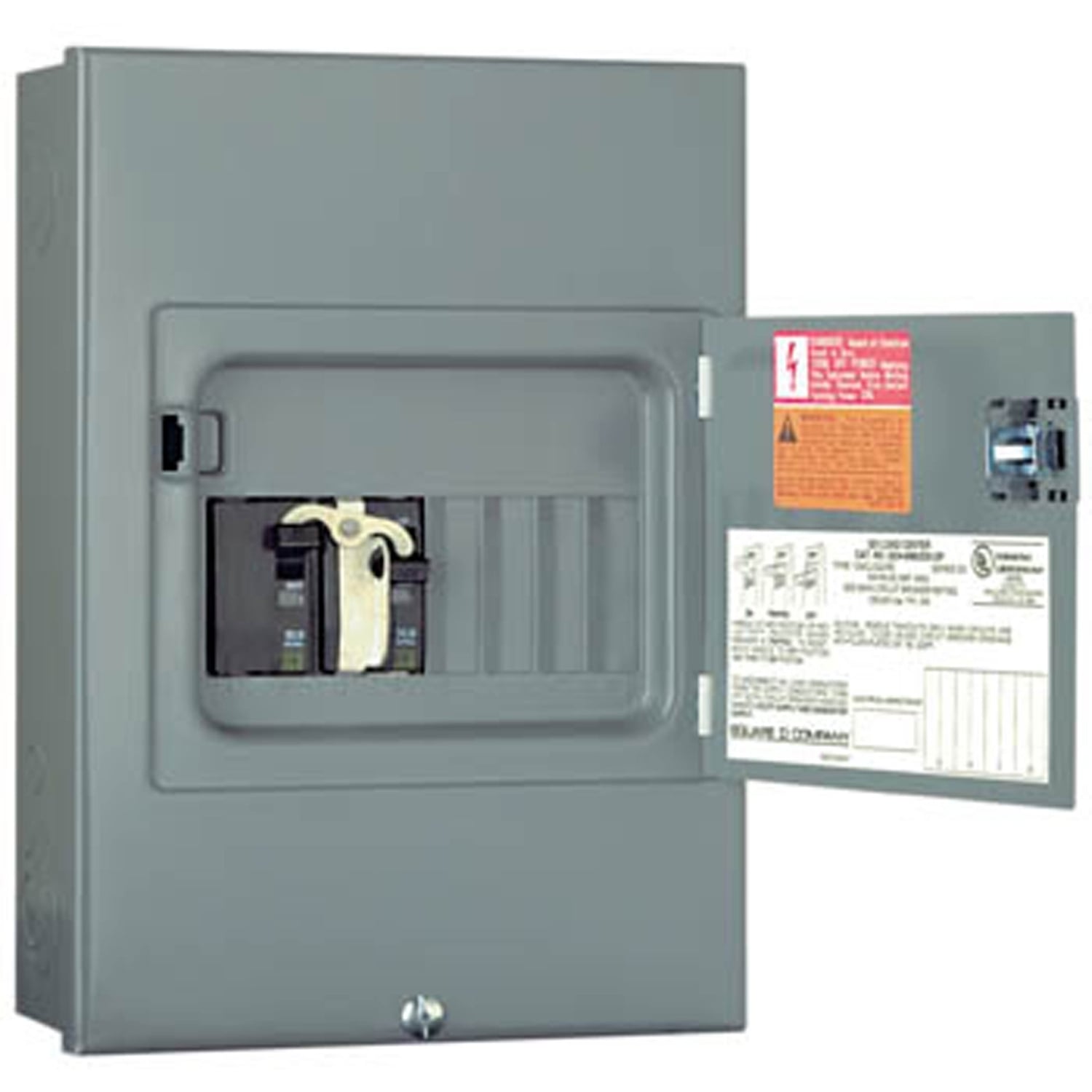 Generator panel, QO Canadian, 1 phase, 4 spaces, 8 circuits, 30A main breaker with interlock, NEMA1, surface cover door, CSA