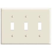3-Gang Toggle Switch Wallplate, Midway Size, Light Almond