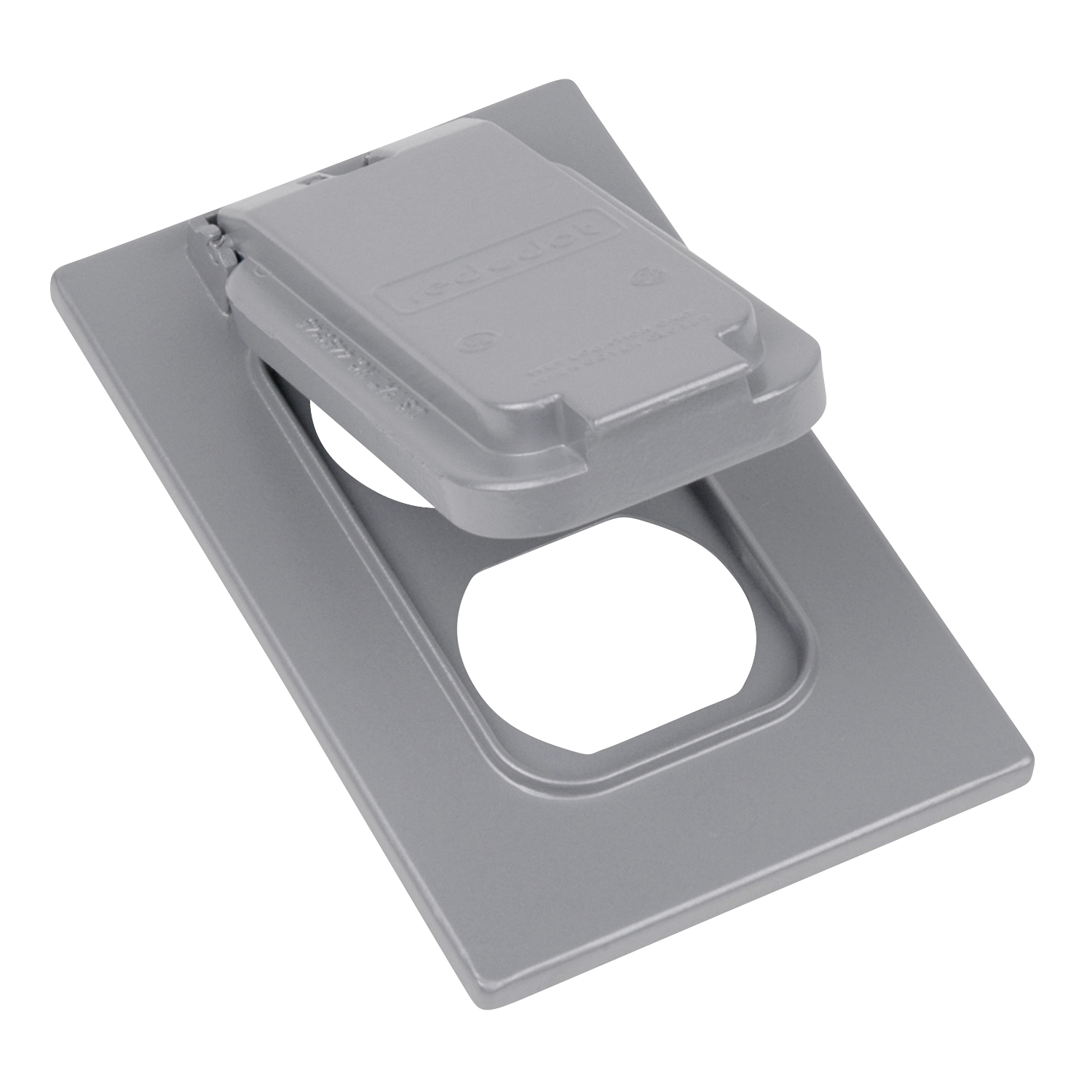 Single Gang Weatherproof Receptacle Cover, Bronze, Aluminum, 1 Duplex Receptacle Vertical, Device Mount
