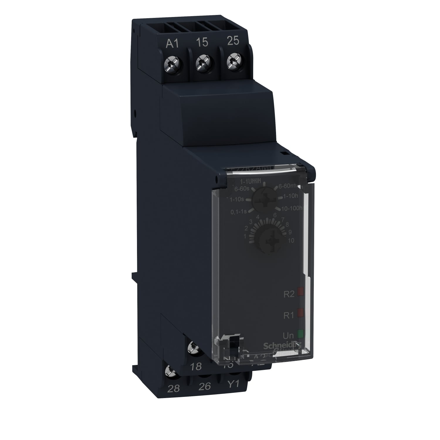 dual function relay, Harmony Timer Relays, 8A, 2CO, 0.1s?100h, power on delay, screw connectors, 24V DC  or 24...240V AC DC