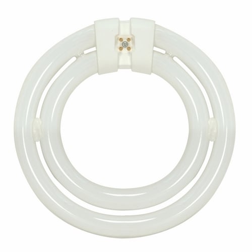 Fluorescent T9 Circline Lamp, Designation: FC552C/SW/TC, 55 WTT, T9 Shape, G10q 4-Pin Base, 12000 HR, Lumens: 3800 LM Initial, 3000 DEG K Color Temperature, Warm White 82 CRI, 9 IN Length, 1-1/8 IN Diameter