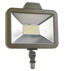 OBS74908 Slim Floodlight 1A, 30 watts, 120 277V, 80+CRI, 4000K, wide flood distribution, bronze painted finish