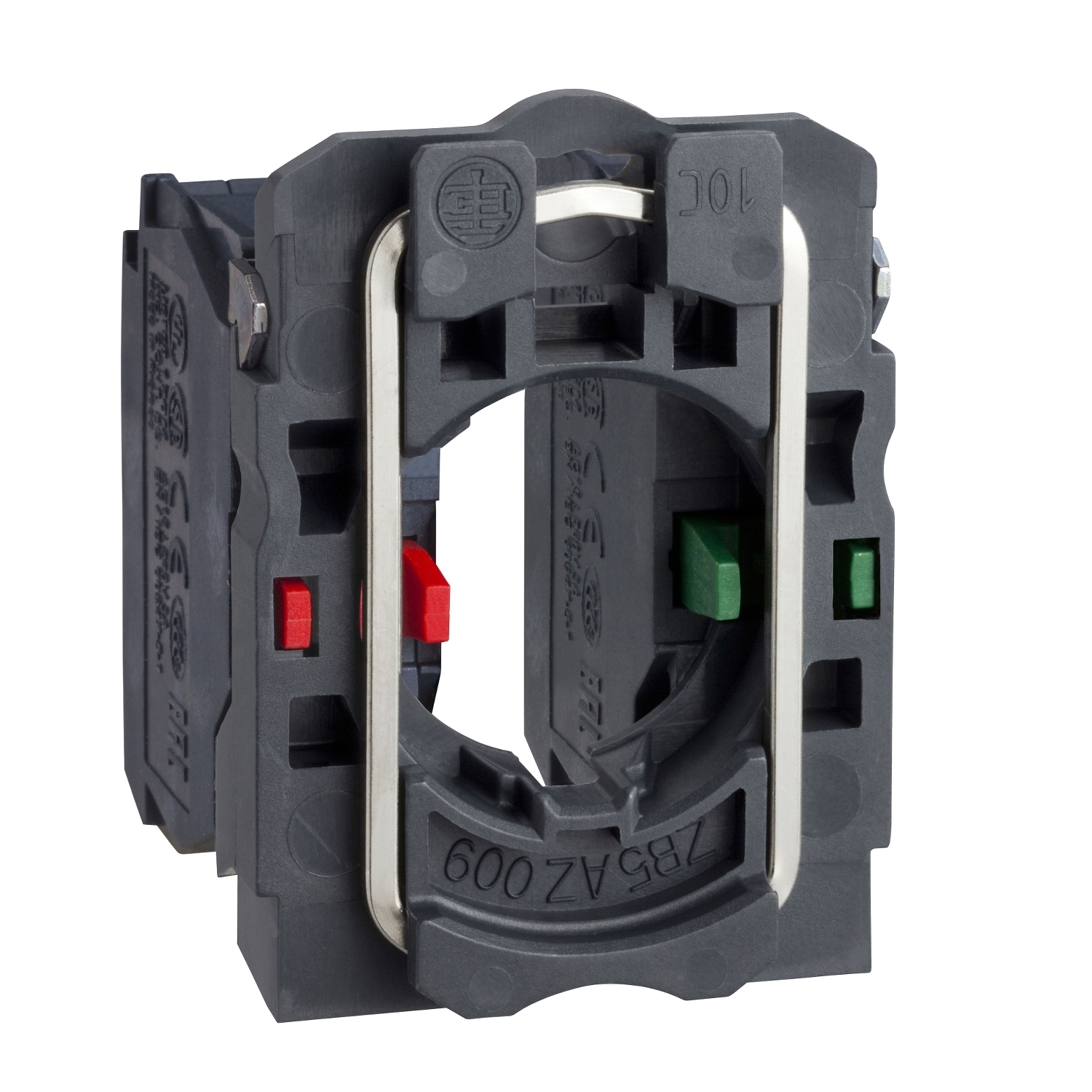 Complete body/contact assembly, Harmony XB5, single contact, with body/fixing collar, plastic, screw clamp terminal, 1NO + 1NC