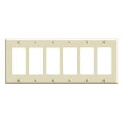 6-Gang Decora/GFCI Device Decora Wallplate, Standard Size, Thermoset, Device Mount, Light Almond