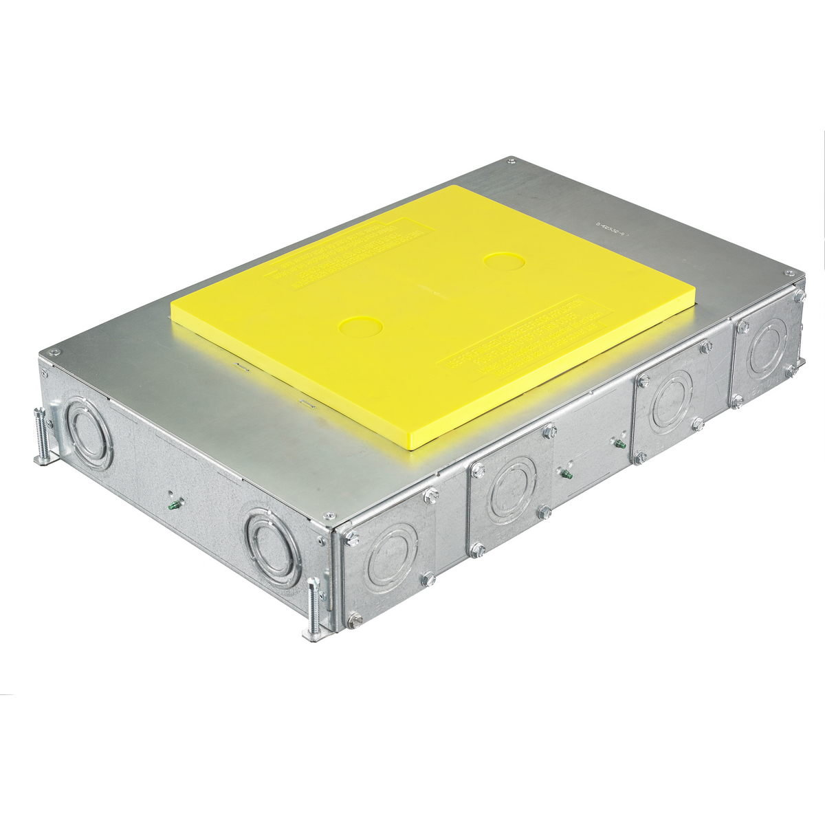 Concrete Floorboxes, Galvanized Stamped Steel Box, Recessed, 6-Gang CFB Series Box for Rectangular Covers, 3.00" Minimum Depth of Pour