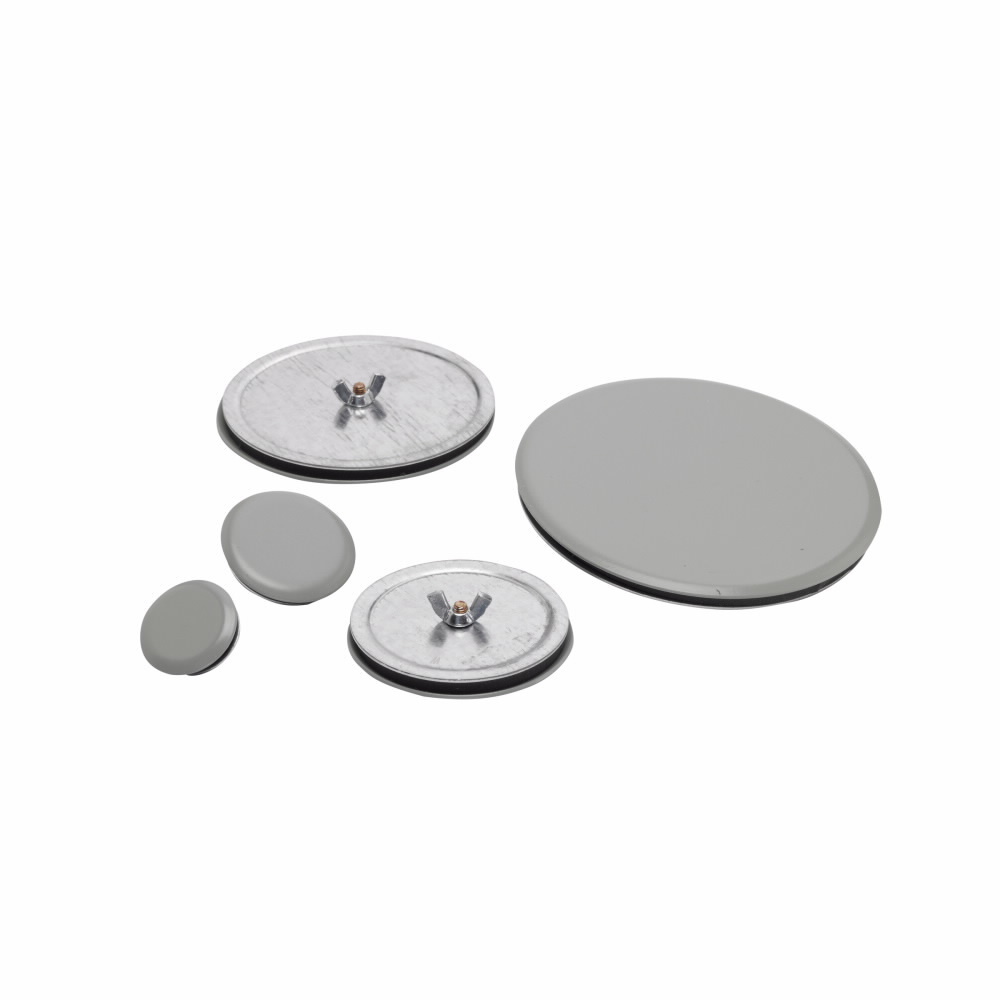 Eaton B-Line series other enclosure accessories, ANSI 61 gray polyester powder coated, 3 inch, Protects openings, pushbuttons and conduit openings, Stainless steel, Oil-tight Hole seals, Hole seals