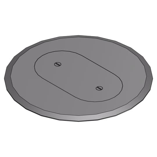 Carpet Plate and Cover for Flush Service Floor Box, 6 Inch Diameter, Gray, PolyCarbonate, for Single Receptacle