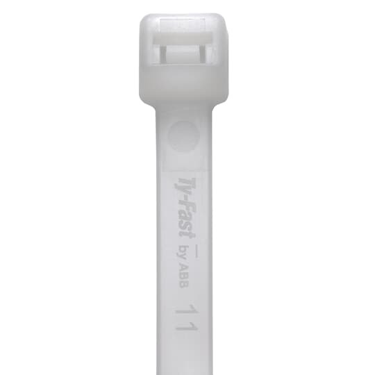 Cable Tie, Natural Polyamide (Nylon 6.6) for Temperatures up to 85 Degrees Celsius for Indoor Applications, UL/IEC 62275 Type 2/21 Rated for AH-2 Plenum, Length of 290mm, Width of 3.6mm, Thickness of 1.17mm, Tensile Strength Rating of 180 Newtons, 1000 Pack