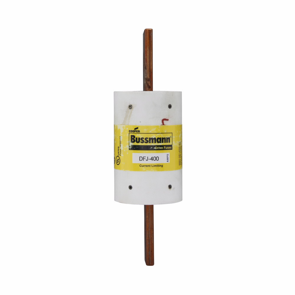 Eaton Bussmann series DFJ high speed fuse, 600 Vac or less, 450 Vdc or less, 400A, 200 kAIC at 600 Vac, 100 kAIC 450 Vdc, Non Indicating, High speed fuse, Clip-lock, Class J, Melamine tube