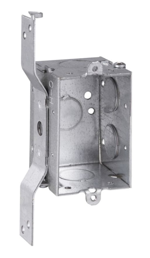 TP132 Thepitt Deep Gangable Welded Switch Box, Steel, 10 cu-in Capacity, 1 Knockout, 2 in W x 2 in D x 3 in H