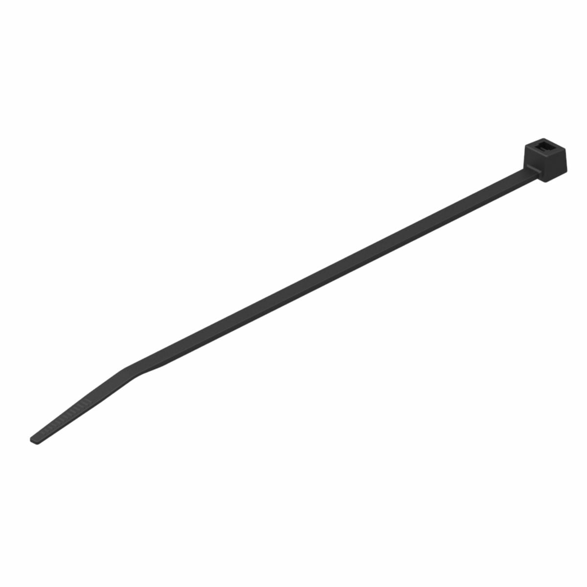 Nylon 12 Cable Tie, Tensile strength: 50 Lbs, Color: Black, 11.00"L, 0.19"W, 2.75" Bundle Dia.