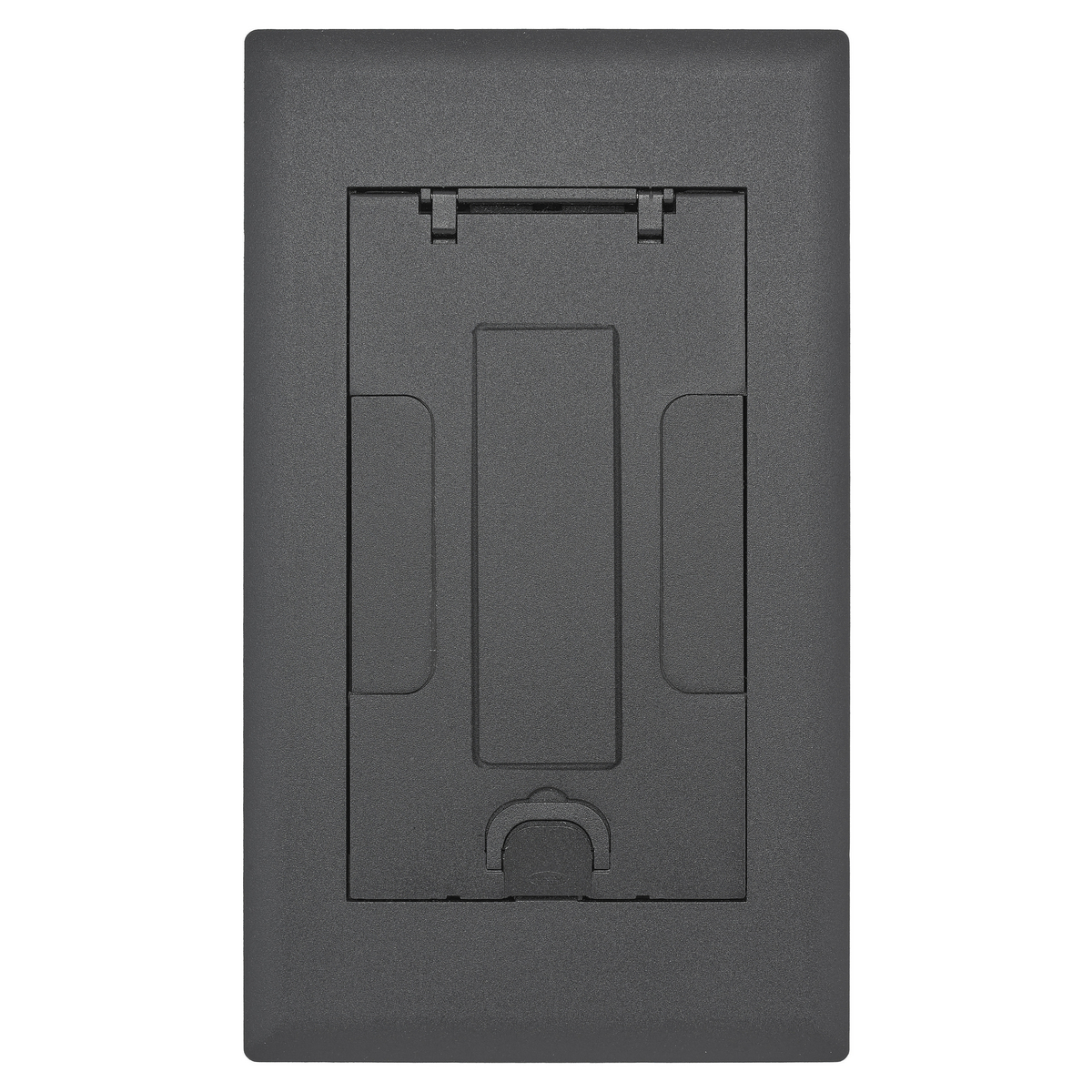 Raised Access or Wooden Floors, Recessed, 2-Gang AFB Series, Cover Assembly, Black Powder Paint Finish with Floor Insert