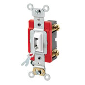 20-Amp, 120/277-Volt, Toggle Locking Single-Pole AC Quiet Switch, Extra Heavy Duty Spec Grade, White