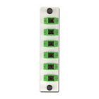LGX 6-pk Plt w/SC Adptrs (green), Zirc Crm Slv, 6 Fibers, White