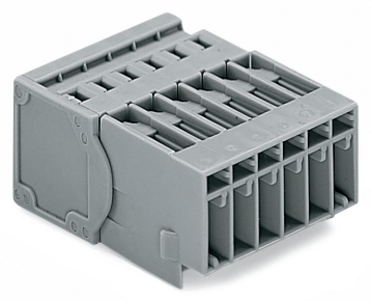 1-conductor male connector; CAGE CLAMP; 4 mm; Pin spacing 5 mm; 8-pole; 4,00 mm; gray