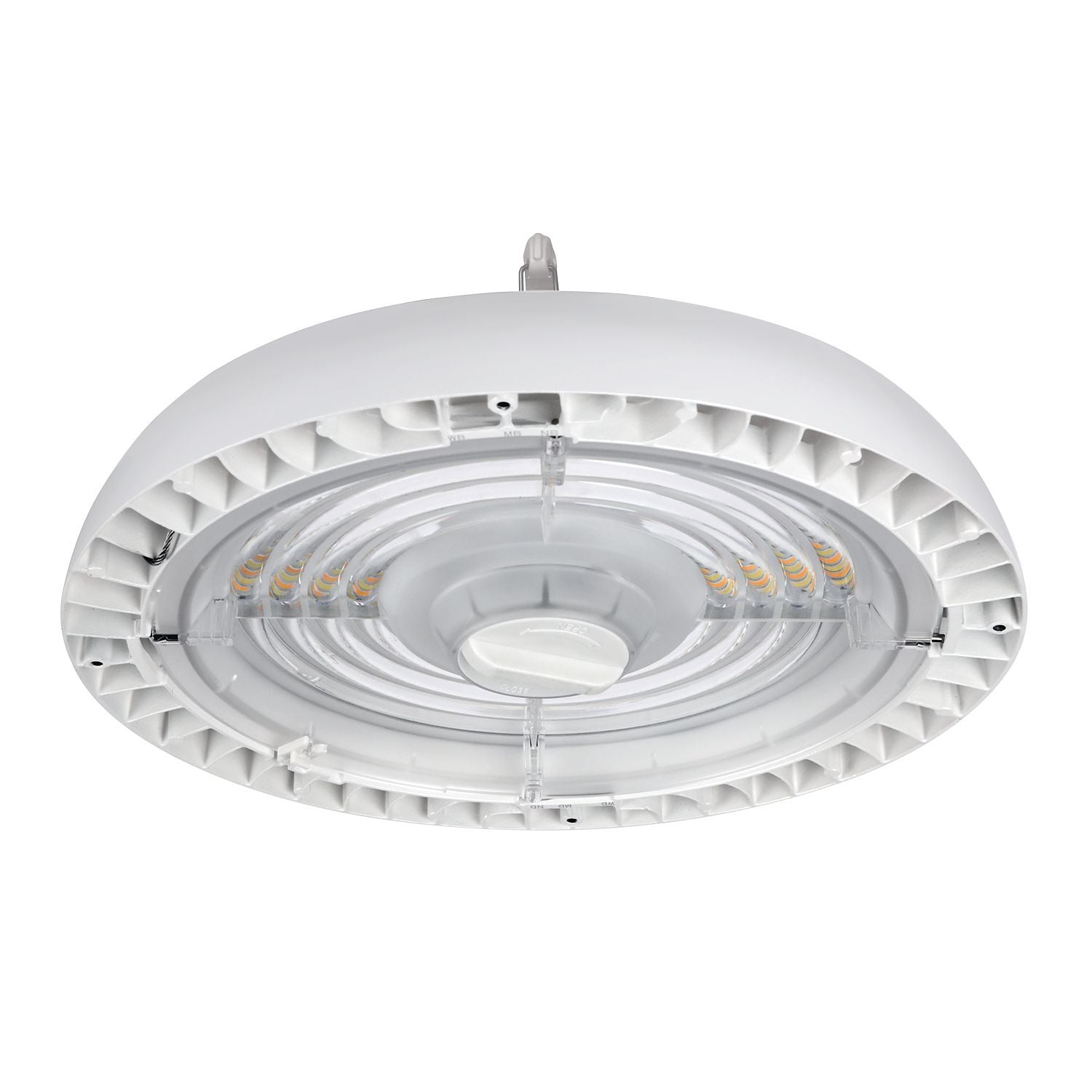 LED Round High Bay, 5 Color Selectable CCT 3000/3500/4000/5000/6500K, Selectable Lumen/Power, 120-347V