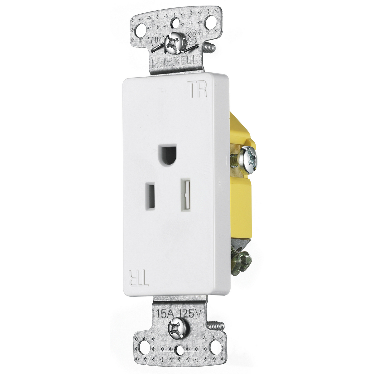 tradeSELECT Straight Blade Residential Grade, Tamper Resistant Decorator Single, 15A 125V, 2-Pole 3-Wire Grounding, 5-15R