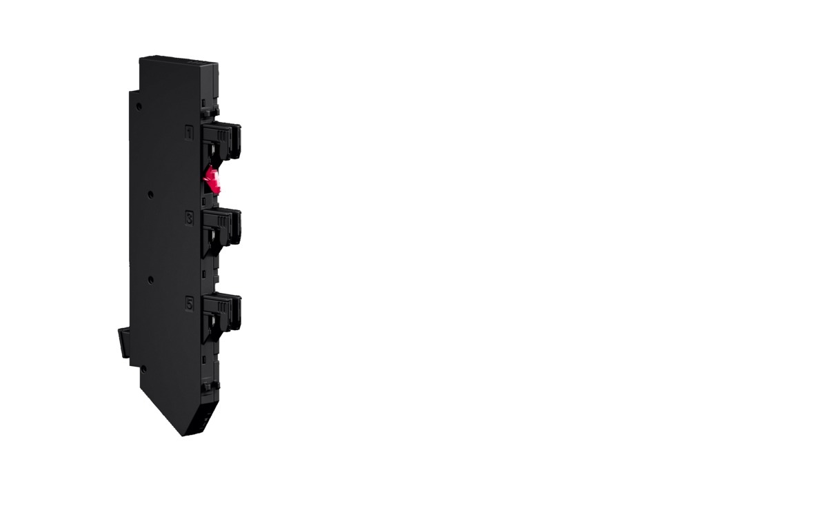 RX Bus-mounting fuse base 32 A, 3-pole, 10x38 mm, with LED, W: 18 mm
