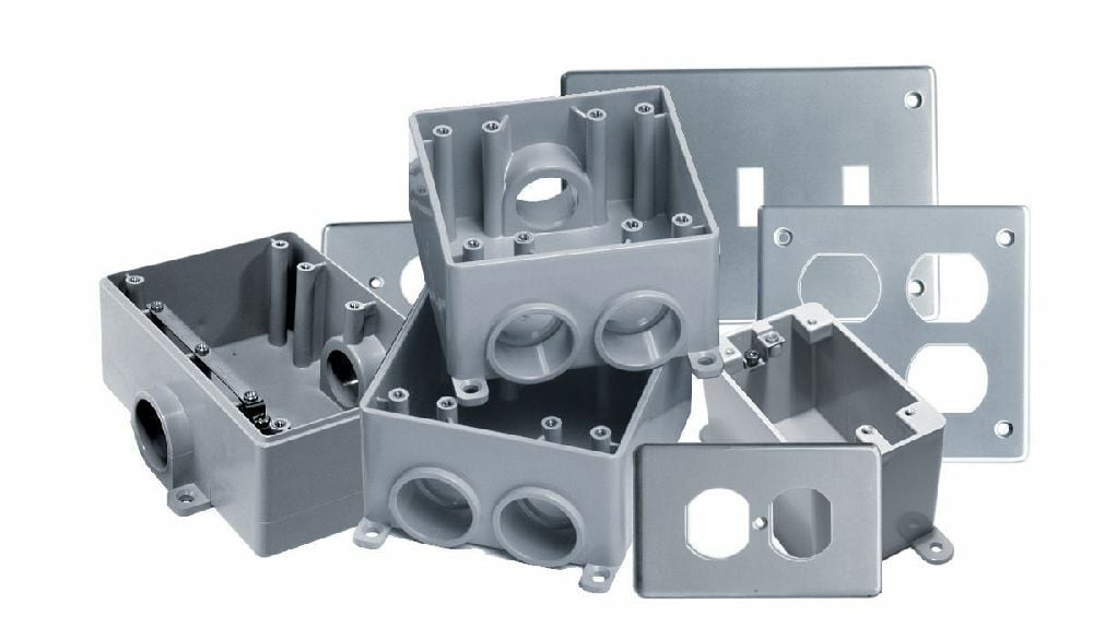 FD-2-U PVC FD BLANK DBL GANG BOX KRALOY