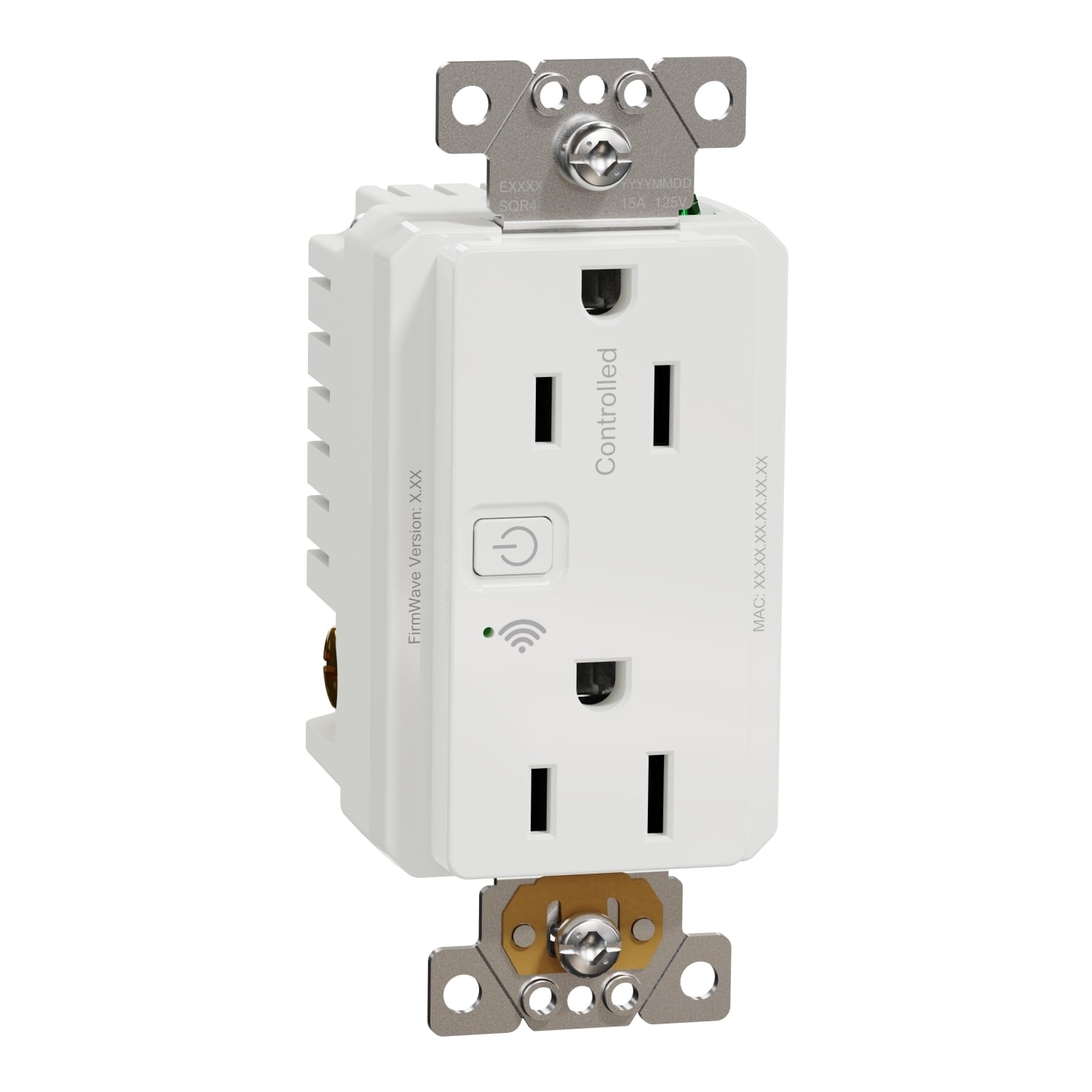 Socket-outlet, X Series, 15A, decorator, tamper resistant, WiFi connected, white, matte finish