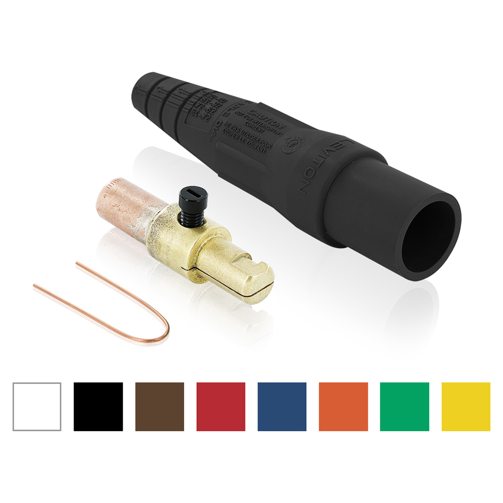 16 Series Single Pole Cam, Type Male Detachable Plug, Thermo-Plastic Screw, Taper Nose, Crimp Connection, 600 Volts, Rated Up To 400 Amperes Continuous -Brown