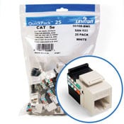 GigaMax 5e QuickPort Connector Quickpack, CAT 5e, 25-pack, light almond