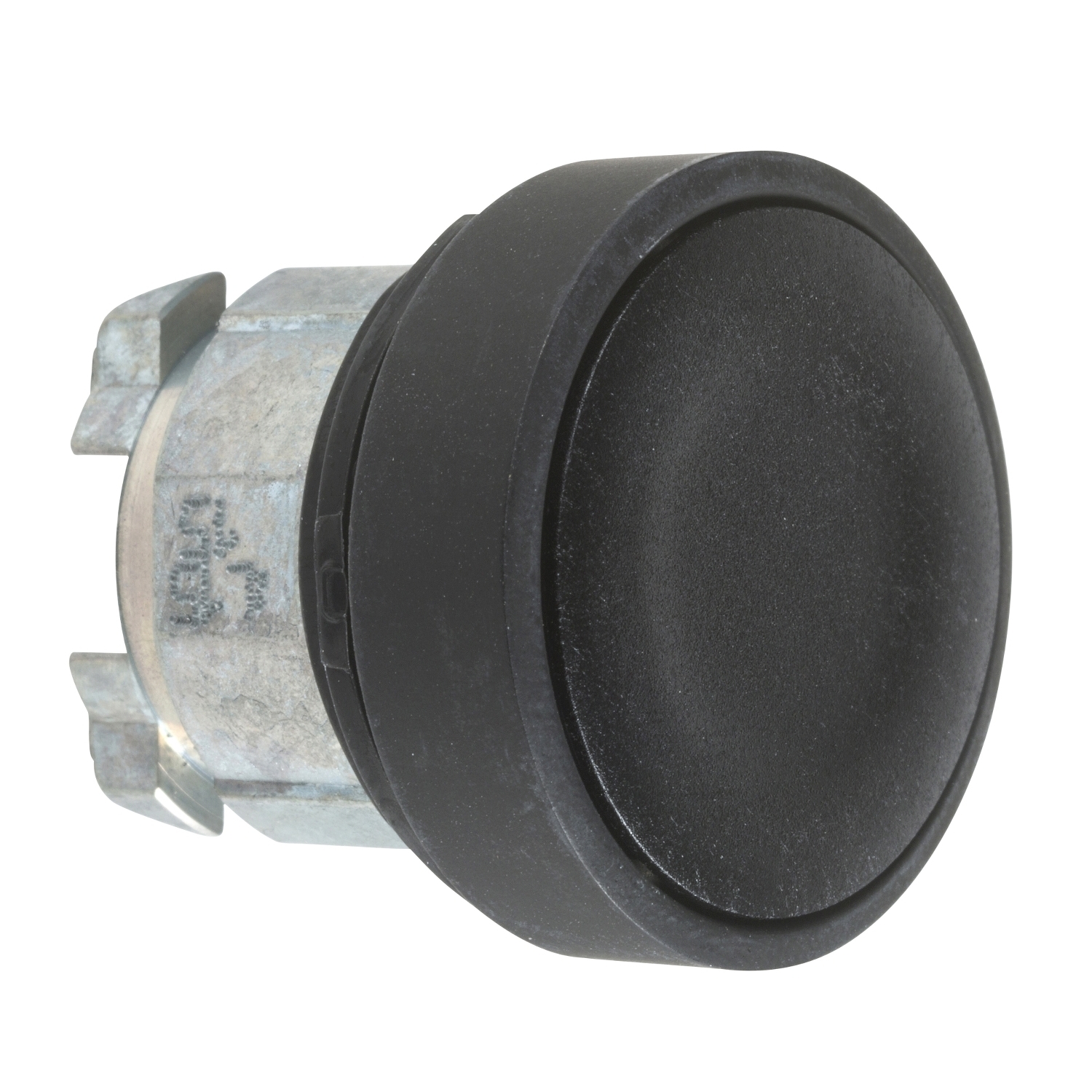 Head for non illuminated push button, Harmony XB4, black, flush, pushbutton 22mm, spring return, unmarked