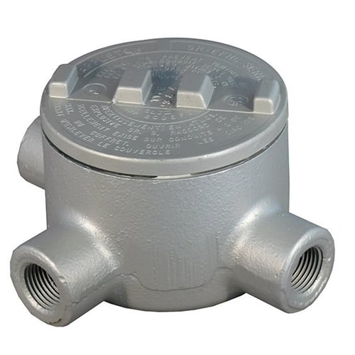 Type T Conduit Body, 1 inch, Aluminum, Epoxy Powder Coated