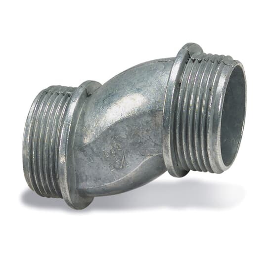Nipples, 3/4 Inch Offset, Conduit Size 3/4 Inch, Length 2.62 Inches, Opening Diameter 1.32 Inch, Die Cast Zinc, Pack of 100