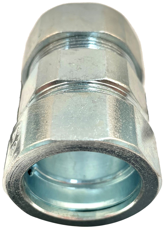 No Thread Coupling, 1/2 in. Size, Steel material, Zinc Plated Finish