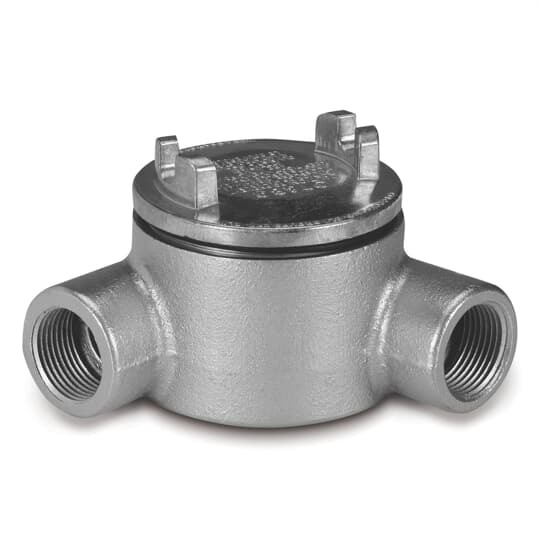 1/2 Inch GUAN Hazardous Location Conduit Outlet Box, Box Ductile Iron Zinc Plated, Cover Die Cast Aluminum, 6.8 Cubic Inch