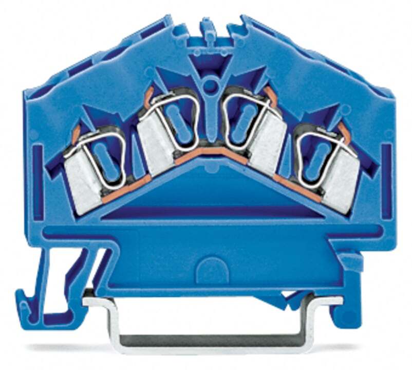 4-conductor through terminal block; 2.5 mm; suitable for Ex i applications; center marking; for DIN-rail 35 x 15 and 35 x 7.5; CAGE CLAMP; 2,50 mm; blue