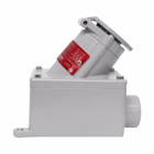 Eaton Crouse-Hinds series PowerGard receptacle assembly, 20A, Two-wire, three-pole, Copper-free aluminum, Single-gang, Dead end, 1/2", M15 model, 250 Vac