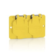 Coverplate, Single-Gang, Flip-Lid, Duplex, Weather-Resistant, Yellow
