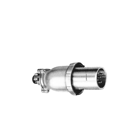 J-Line Plug Watertight/Weathertight With Screw Collar, 100 Amp, 4 Pole 4 Wire, with 1-1/2 Inch Bushing I.D.