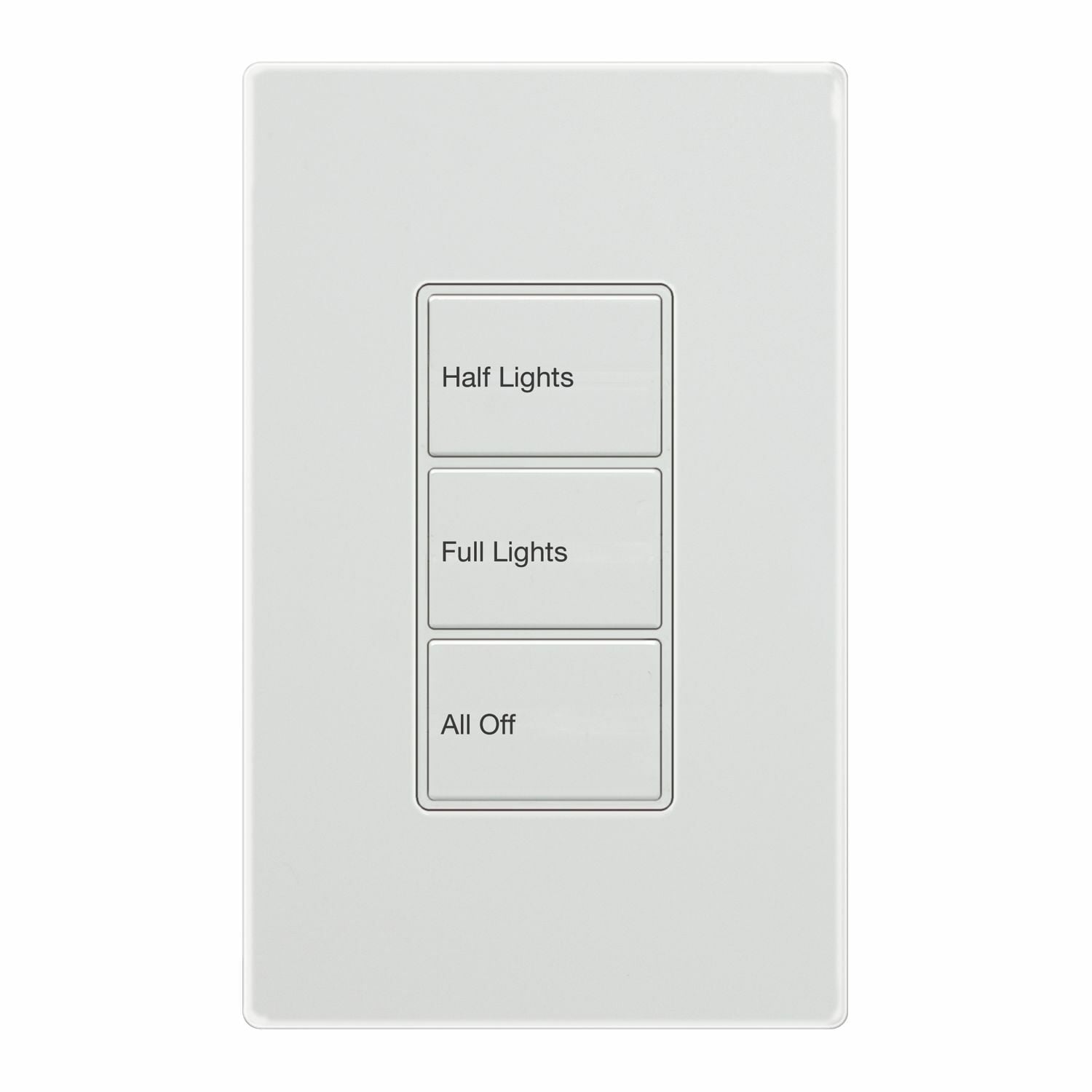 Zone Wallstation, 3 Large Button, Zone 2, Raise, Lower, White