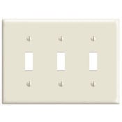 3-Gang Toggle Switch Wallplate, Midway Size, White