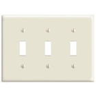 3-Gang Toggle Switch Wallplate, Midway Size, White