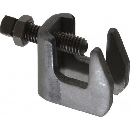 C-Clamp, Steel Top Beam, Rod Size 3/8 Inch, Pipe Size 1/2-4, Steel