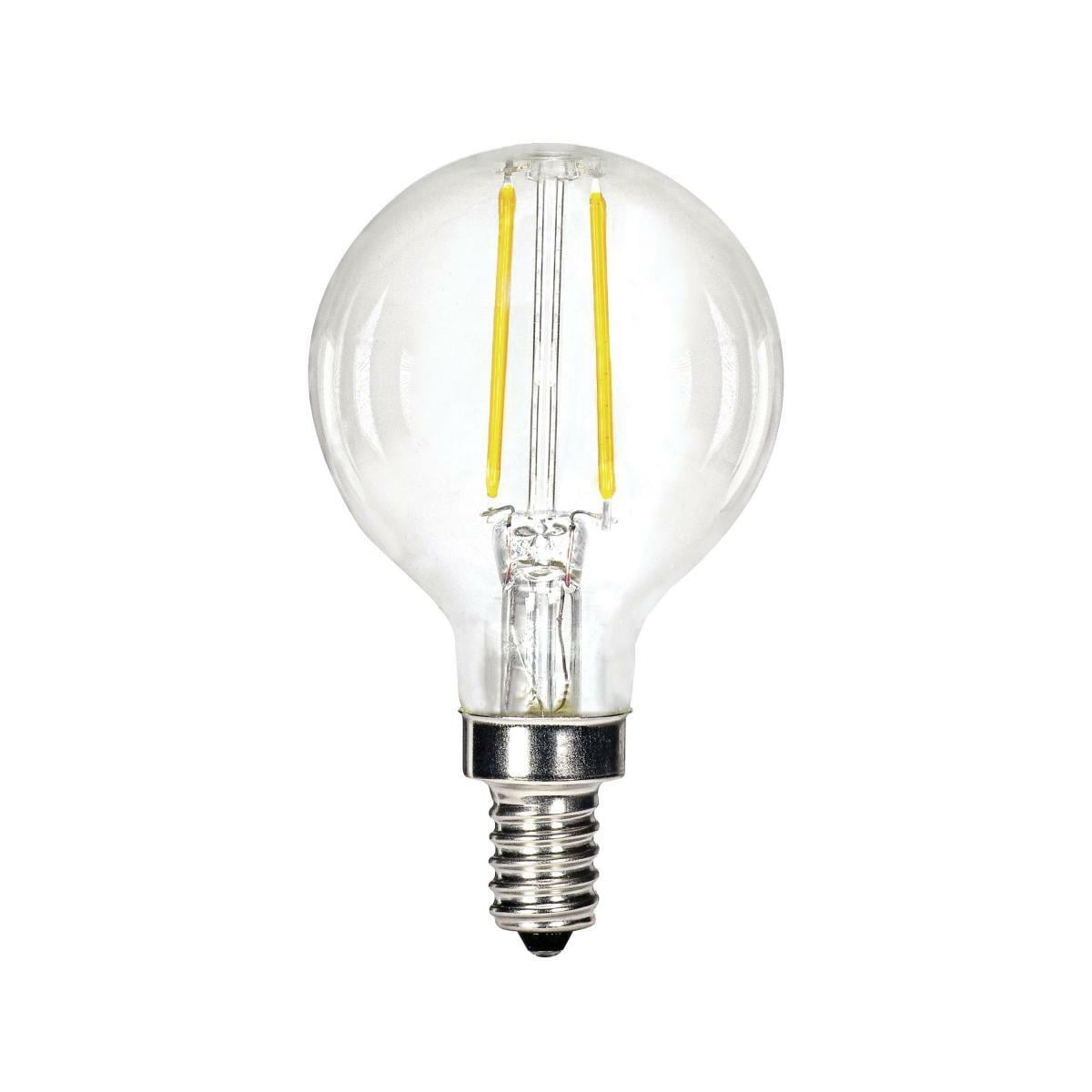5.5 Watt G16 LED Lamp - Clear - Candelabra Base - 3000K - 500 Lumens - 120 Volts