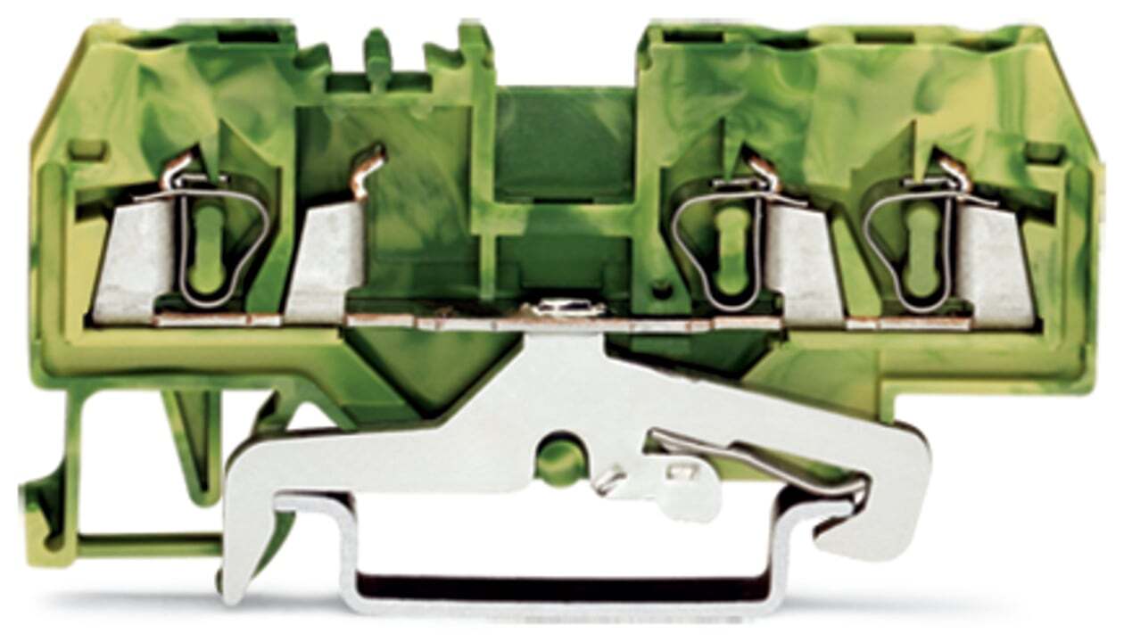3-conductor ground terminal block; 2.5 mm; center marking; for DIN-rail 35 x 15 and 35 x 7.5; CAGE CLAMP; 2,50 mm; green-yellow