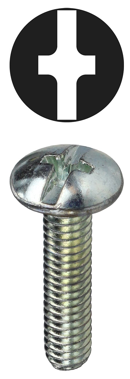 TMC6323 Machine Screw, #6-32, 3 in OAL, Steel, Truss Head, Zinc Plated, Phillips/Slotted Drive