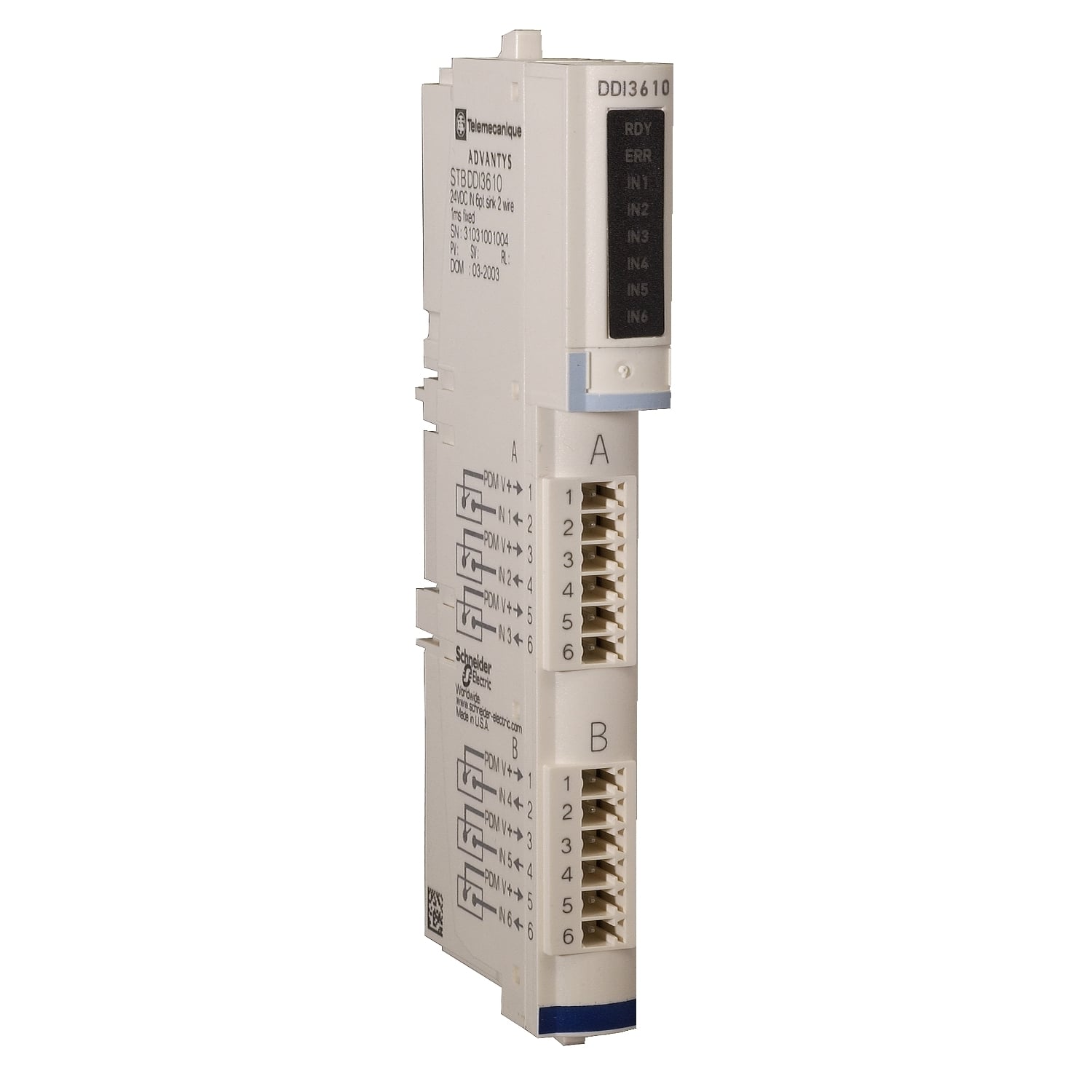 standard digital input kit, Modicon STB, 24V DC, 6I