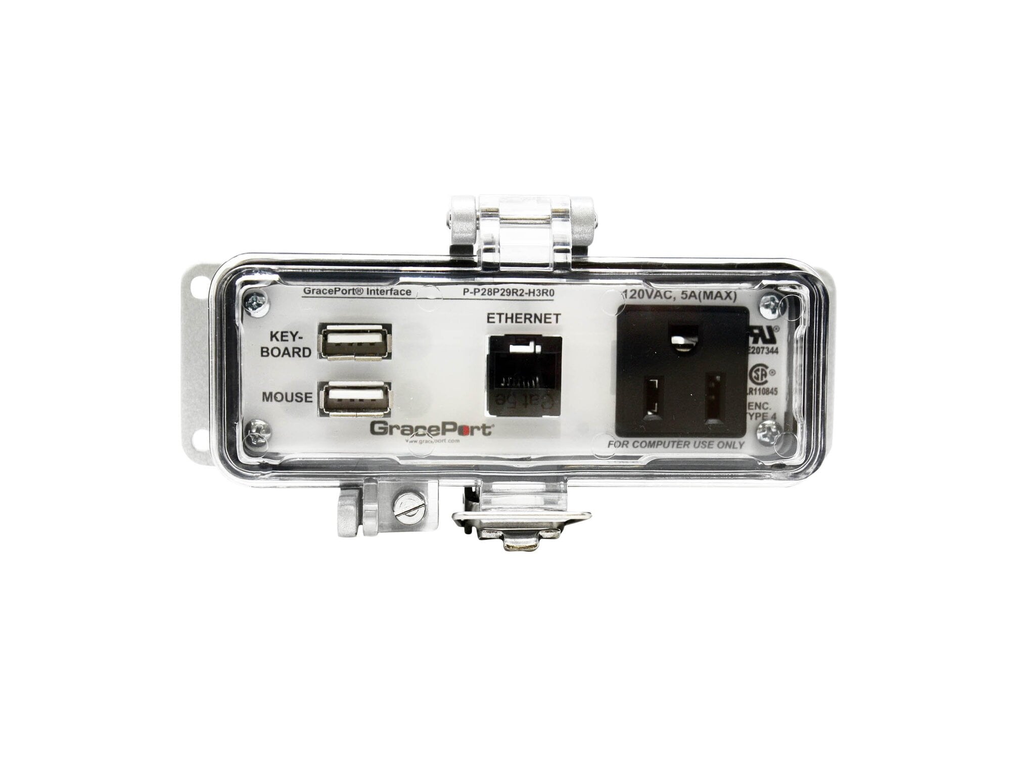 PANEL INTERFACE CONNECTOR WITH USB KEYBOARD, USB MOUSE, RJ45, PMH, UL TYPE 4, SIMPLEX OUTLET